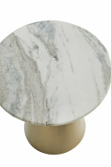 Stolik boczny \'Iron\' Okrągły 40cm - Mosiądz/marmur