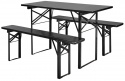 Stół i ławki \'Garden\' 160x60cm - Czarne