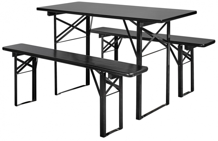 Stół i ławki \'Garden\' 160x60cm - Czarne w grupie Meble / Meble ogrodowe / Zestawy ogrodowe w Reforma (27215)
