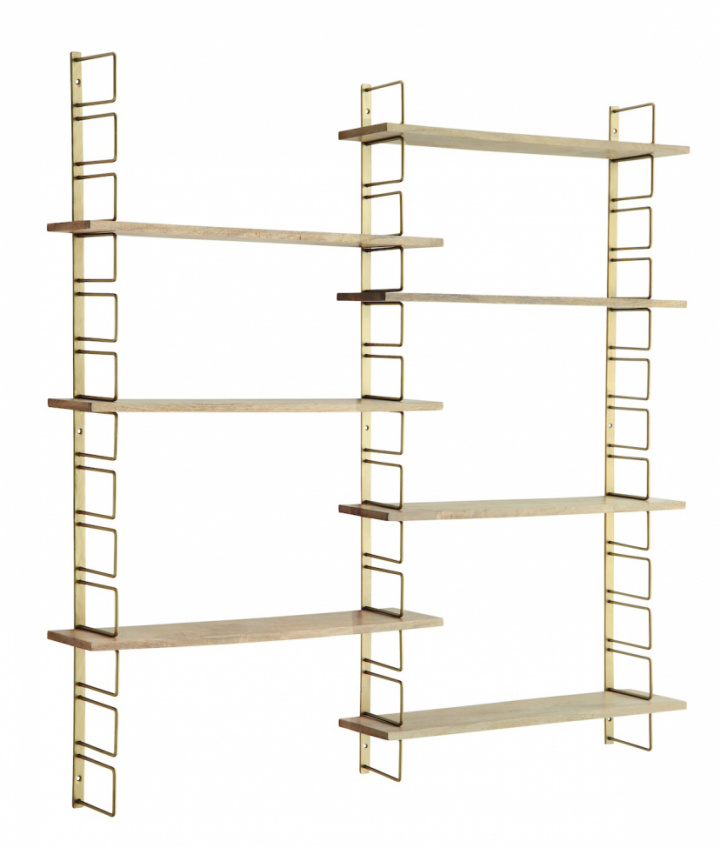 Półka ścienna \'Wooden shelves\' - Mosiądz/naturalny w grupie Meble / Półki i przechowywanie w Reforma (32838)