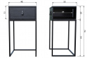 Stolik nocny \'Zola\' z szufladą - Czarny