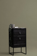 Stolik nocny \'Zola\' z szufladą+szafką - Czarny