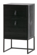 Stolik nocny \'Zola\' z szufladą+szafką - Czarny