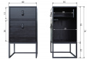 Stolik nocny \'Zola\' z szufladą+szafką - Czarny