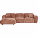 Sofa \'Cloud\' 3-osobowa z chaise longue lewa - Różowo-brązowa