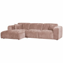Sofa \'Cloud\' 3-osobowa z chaise longue lewa - Brązowo-różowa