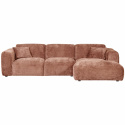 Sofa \'Cloud\' 3-osobowa z chaise longue prawa - Różowo/brązowa