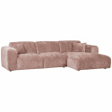 Sofa \'Cloud\' 3-osobowa z chaise longue po prawej - Brązowo-różowa