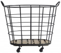 Kosz stalowy na kółkach - Czarny
