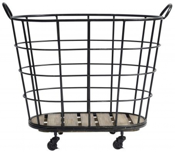 Kosz stalowy na kółkach - Czarny w grupie Meble / Półki i przechowywanie / Małe przechowywanie w Reforma (4491)