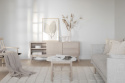 Stolik RTV \'Yumi\' - Białe olejowane Dąb