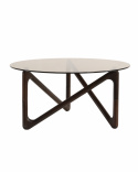 Stolik kawowy \'Modica\' Ø80 – Orzech/Szkło