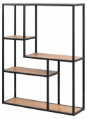 Półka ścienna \'Hydra\' 75cm - Czarny/Natur