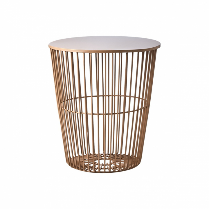 Stolik kawowy/kosz \'Marstrand\' okrągły 40cm - Brzoskwiniowy w grupie Meble / Stoły / Stolik kawowy w Reforma (797-751-02)