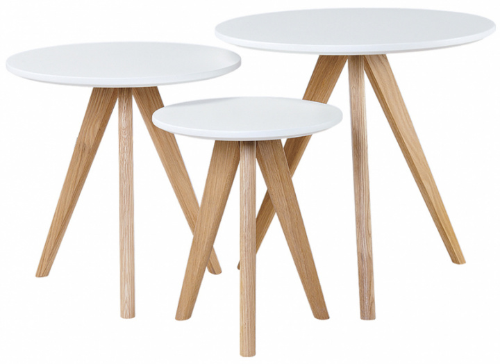 Stolik kawowy \'Dalby\' 3 części - Biały w grupie Meble / Stoły / Stolik kawowy w Reforma (9655 oak)