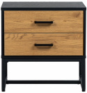 Stolik nocny \'Amster\' - Dąb/Czarny