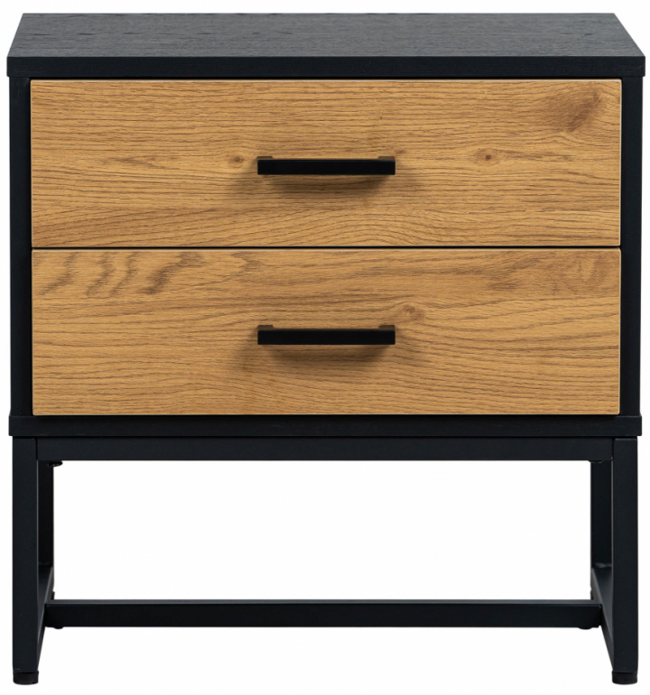 Stolik nocny \'Amster\' - Dąb/Czarny w grupie Pokoje / Sypialnia w Reforma (AMSTERS01)