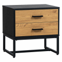 Stolik nocny \'Amster\' - Dąb/Czarny