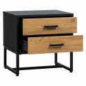 Stolik nocny \'Amster\' - Dąb/Czarny
