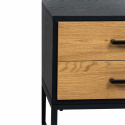 Stolik nocny \'Amster\' - Dąb/Czarny