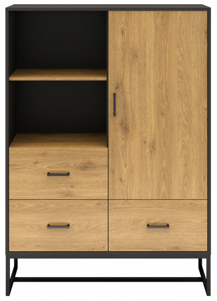 Szafa \'Amster\' - Dąb/Czarny w grupie Meble / Półki i przechowywanie / Szafki i kredensy w Reforma (AMSTERSB01)