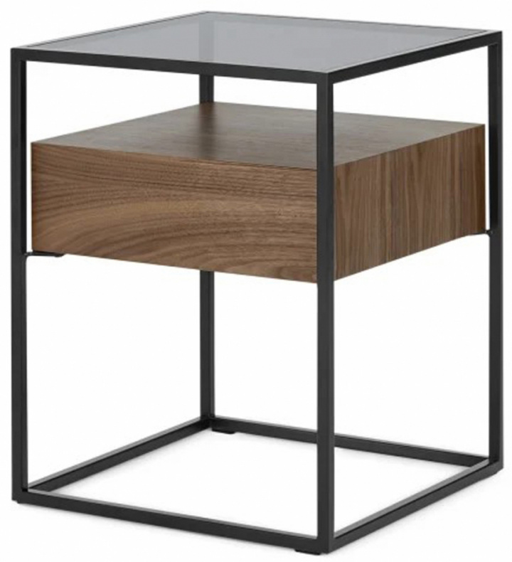 Stolik nocny \'Detroit\' - Orzech/Czarny w grupie Meble / Stoły / Stoliki nocne w Reforma (DETROITST01)