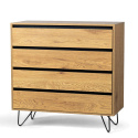 Komoda \'Elle\' 90x90 - Dąb/Czarny