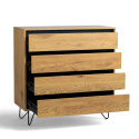 Komoda \'Elle\' 90x90 - Dąb/Czarny