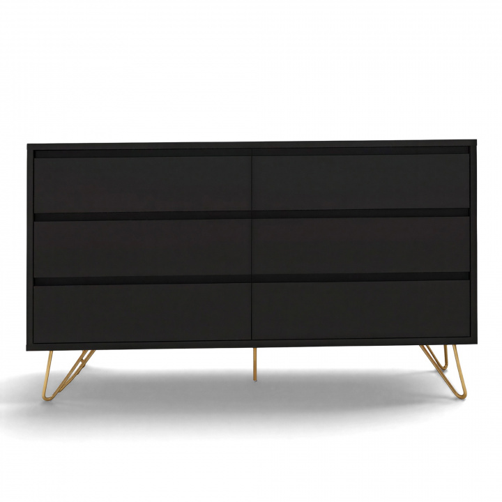 Komoda \'Elle\' 120x70 - Czarny/Mosiądz w grupie Meble / Półki i przechowywanie / Komody w Reforma (ELLECD03-black)
