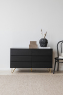 Komoda \'Elle\' 120x70 - Czarny/Mosiądz