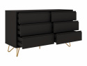 Komoda \'Elle\' 120x70 - Czarny/Mosiądz