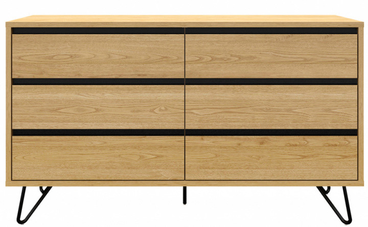 Komoda \'Elle\' 120x70 - Dąb/Czarny w grupie Meble / Półki i przechowywanie / Komody w Reforma (ELLECD03-wood)