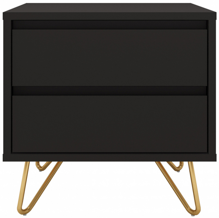 Stolik nocny \'Elle\' - Czarny/Mosiądz w grupie Meble / Stoły / Stoliki nocne w Reforma (ELLENS01-black)