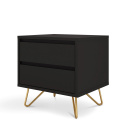 Stolik nocny \'Elle\' - Czarny/Mosiądz