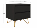 Stolik nocny \'Elle\' - Czarny/Mosiądz