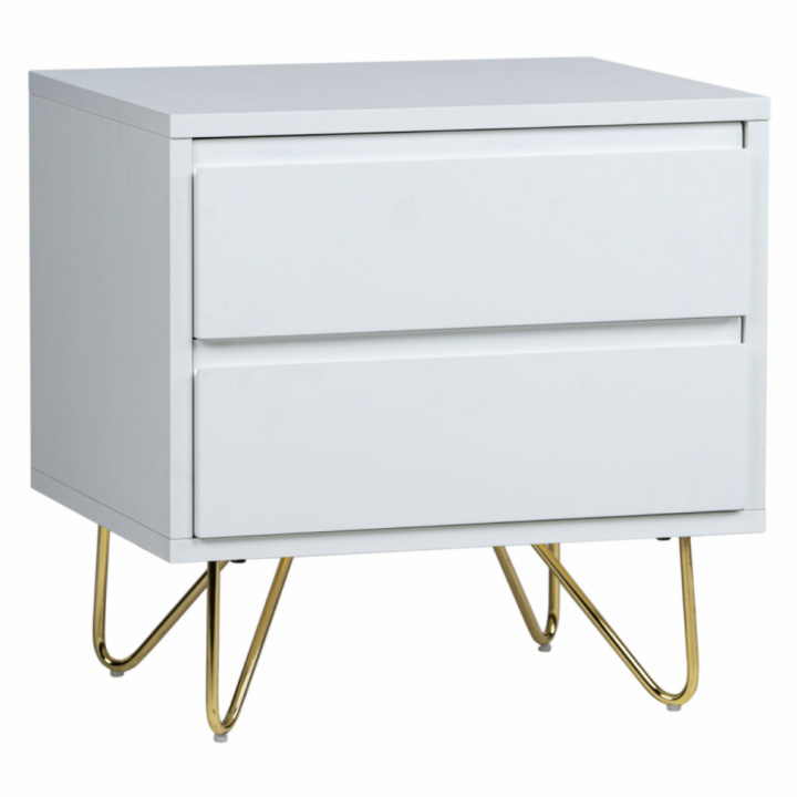 Stolik nocny \'Elle\' - Biała/Mosiądz w grupie Meble / Stoły / Stoliki nocne w Reforma (ELLENS01-white)