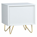 Stolik nocny \'Elle\' - Biała/Mosiądz