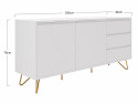 Szafka \'Elle\' - Biała/Mosiądz