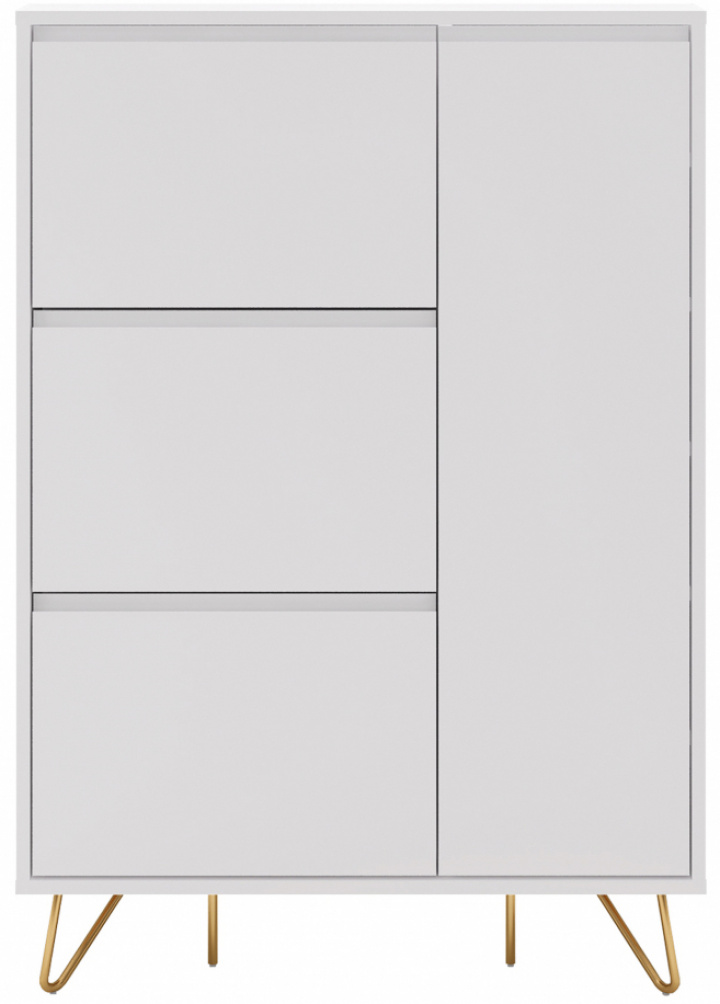 Szafka na buty \'Elle\' - Biała/Mosiądz w grupie Meble / Półki i przechowywanie / Szafki i kredensy w Reforma (ELLESC01-white)