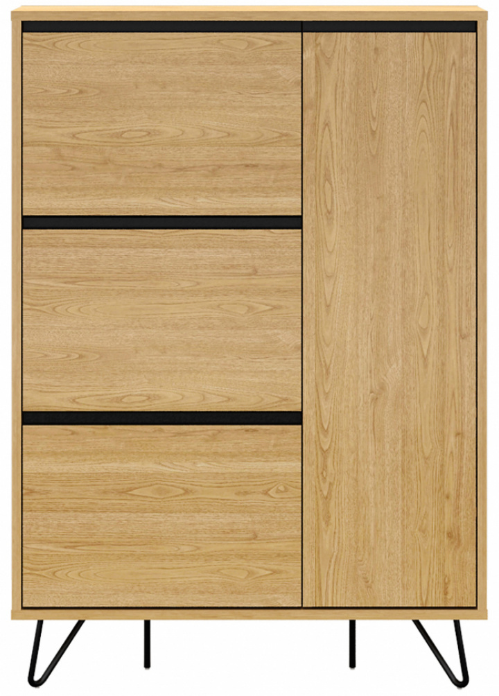 Szafka na buty \'Elle\' - Dąb/Czarna w grupie Meble / Półki i przechowywanie / Szafki i kredensy w Reforma (ELLESC01-wood)