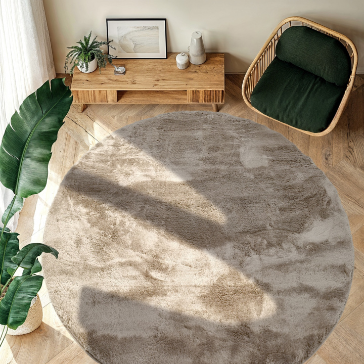 Okrągły dywan \'Aranga Super Soft Fur\' - Brązowy w grupie Dywany / Dywany ryżowe w Reforma (H100151)