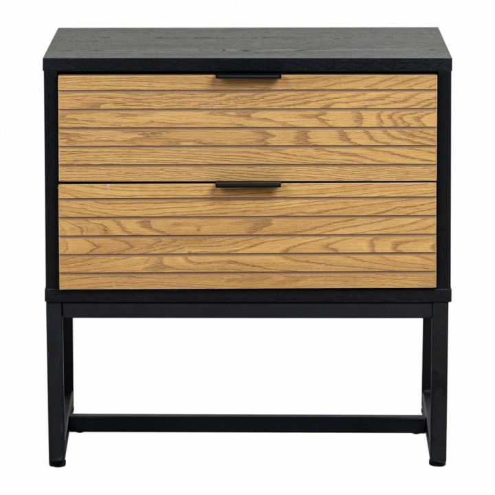 Stolik nocny \'Line\' - Dąb/Czarny w grupie Meble / Stoły / Stoliki nocne w Reforma (LINES01)