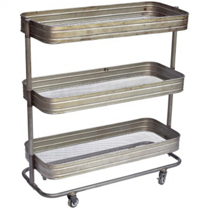 Stolik na kółkach \'Vega\' - Żelazo/Przezroczysty lakier w grupie Meble / Stoły / Wózki serwisowe i stoliki na kółkach w Reforma (M070002G)