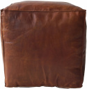Pufa skórzana \'Olivia\' Sześcian - Brązowa