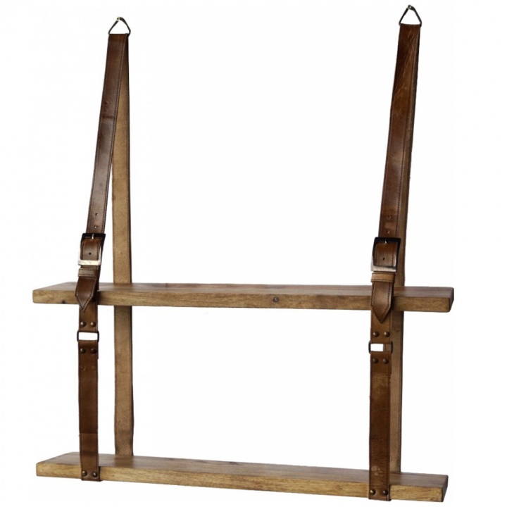 Półka ścienna Vintage - Skóra/Drewno w grupie Meble / Półki i przechowywanie / Półki ścienne w Reforma (MA1502)