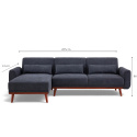 Sofa z funkcją spania \'Texas\' - Ciemnoszary