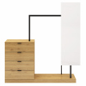 Wieszak na ubrania \'Nova\' 4 Szuflady/Lustro - Dąb/Czarny