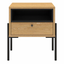 Stolik nocny \'Punt\' - Dąb/Czarny