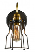 Lampa ścienna Vintage - Mosiądz/Siatka stalowa