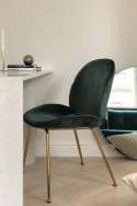 Krzesło \'Lux\' - Zielone/Mosiężne